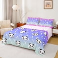 thumbnail image 1 of jejeloiu Cartoon Panda Animal Bed Sheets,Wildlife King Sheets,Pink Purple Blue Sheet Set For Girls,Breathable Home Decor,4pcs, 1 of 7