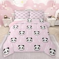 thumbnail image 1 of jejeloiu Cartoon Panda Animal Bedding Comforter Set,Wildlife Twin Comforter Sets,Pink White Black Bedding Set For Girls,Breathable Home Decor Reversible,2-Piece, 1 of 8