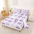 thumbnail image 1 of jejeloiu Cartoon Ribbon Bows Queen Sheet Sets,Purple Fruit Cherries Bed Set For Bowknot Girl 4pcs, 1 of 6