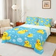 thumbnail image 1 of jejeloiu Cartoon Rubber Duck Twin Sheet Sets,Kawaii Ducks Twin Fitted Sheet,Cute Animal Flat Sheet For Girls Boys,Microfiber Bedroom Decor,3pcs, 1 of 7