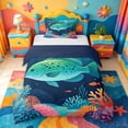 thumbnail image 1 of jejeloiu Cartoon Tropical Fish Twin Duvet Cover,Watercolor Coral Seabed Twin Bedding For Boys,Teal Navy Blue,Navy Blue Reversible,2pcs,1 Duvet Cover and 1 Pillowcase, 1 of 6