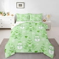 thumbnail image 1 of jejeloiu Cartoon Xmas Snowmen Bedding Comforter Set,Merry Christmas Twin Comforter Sets,Green Bowknot Bow Bedding Set For Childrem,Ultra Soft Home Decor Reversible,2pcs, 1 of 8