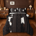 thumbnail image 1 of jejeloiu Cattle Hide Full Size Comforter Sets,Cow Print Bedding Comforter Set,Aztec Geometric Stripes Bedding Sets,Breathable Bedroom Decor Reversible,3-Piece, 1 of 10