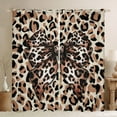 thumbnail image 1 of jejeloiu Cheetah Leopard Print Black Out Curtains,Brown Bowknot Bow Curtains Pack of 2 (42x63 Each) For Men Women, 1 of 6