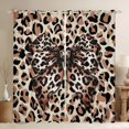 thumbnail image 1 of jejeloiu Cheetah Leopard Print Curtains Pack of 2 (42x84 Each),Brown Bowknot Bow Curtains Blackout For Men Women, 1 of 6