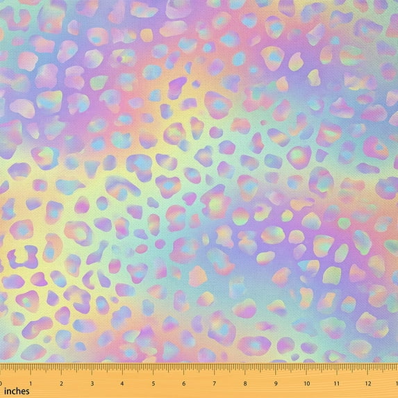 jejeloiu Cheetah Pattern Fabric by the Yard 5 Yards,Neon Colorful Fabric for Sewing,Leopard Print Home Decor Fabric by the Yard For Girl,Ultra Soft Home Decor