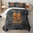 thumbnail image 1 of jejeloiu Cheetah Print Letter Z Quilt Full For Kids,Baroque Initial Print Full Bedspread Sets,3 Pieces, 1 of 7