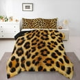 thumbnail image 1 of jejeloiu Cheetah Print Queen Comforter Set,Leopard Pattern Bedding Sets,Orange Black Bedding Comforter Set For Teens Kids,Breathable Home Decor Reversible,3pcs, 1 of 8