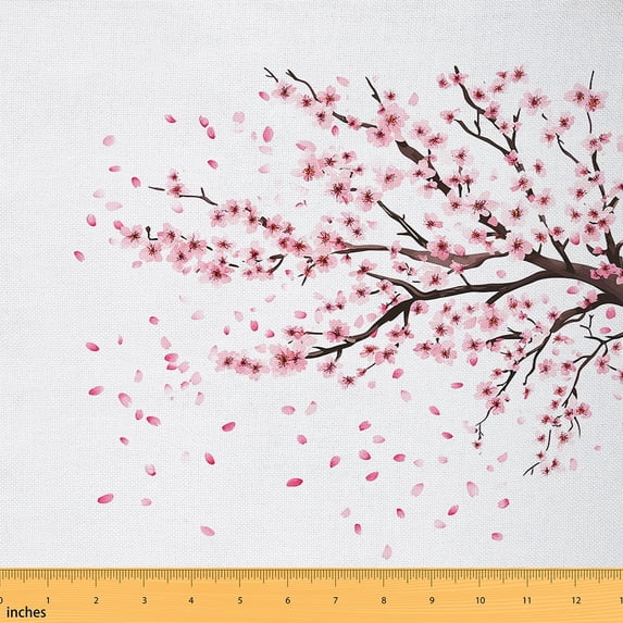 jejeloiu Cherry Blossom Fabric by the Yard 10 Yards,Japanese Style Room Decor Fabric by the Yard,Pink Sakura Sewing Fabric For Girls,Luxury Bedroom Decor