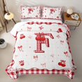 thumbnail image 1 of jejeloiu Cherry Bow Monogrammed F Quilt Full For Girls,Cute Princess Bow Tie Full Bedspread Sets For Kids,3 Pieces, 1 of 7