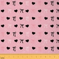 thumbnail image 1 of jejeloiu Chic Bow Bowtie Fabric by the Yard 1 Yard,Black Loves Print Home Decor Fabric by the Yard,Pink White Bowknot Sewing Fabric For Child,Ultra Soft Home Decor, 1 of 6