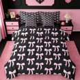 thumbnail image 1 of jejeloiu Chic Bow Tie 7 Pieces Bedding Comforter Set,Pink Ribbon Bowknot Full Bedding Set For Girl Teens Reversible, 1 of 8