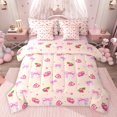 thumbnail image 1 of jejeloiu Chic Bowtie Bow 7-Piece Twin Bedding Sets,Sweet Cute Strawberry Bedding Comforter Set For Teens Reversible, 1 of 8
