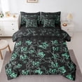 thumbnail image 1 of jejeloiu Chic Butterflies 7-Piece Bedding Comforter Set,Rustic Flower Floral King Bedding Sets,Green Black Bed Sheets For Kids,Luxury Bedroom Decor Reversible, 1 of 8