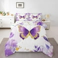 thumbnail image 1 of jejeloiu Chic Butterflies Full Size Comforter Sets,Retro Rustic Flower Floral Bedding Comforter Set,Gold Glitter Print Bedding Sets For Kids,Luxury Bedroom Decor Reversible,3pcs, 1 of 8