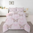 thumbnail image 1 of jejeloiu Chic Butterfly Bedding Comforter Set,Rustic Flower Floral Twin Comforter Sets,Pink Purple Bedding Set For Girls,Super Cozy Room Decor Reversible,2 Pieces, 1 of 8