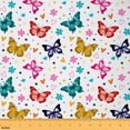 thumbnail image 1 of jejeloiu Chic Butterfly Fabric by the Yard 1 Yard,Rustic Farmhouse Cabin Home Decor Fabric by the Yard,Watercolor Flower Daisy Sewing Fabric For Girls,Ultra Soft Home Decor, 1 of 6