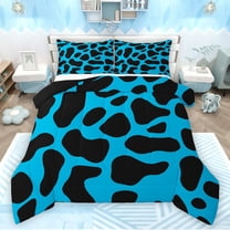 jejeloiu Chic Cheetah Print Bedding Comforter Set,Modern Minimalist Desgin Twin Comforter Sets,Black Blue Bedding Set For Men Women,Breathable Home Decor Reversible,2pcs