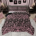 thumbnail image 1 of jejeloiu Chic Cheetah Print Full Size Comforter Sets,Abstract Fulid Art Bedding Comforter Set,Pink Black Bedding Sets For Men Women,Breathable Home Decor Reversible,3pcs, 1 of 8