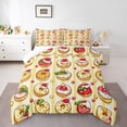 thumbnail image 1 of jejeloiu Chic Christmas Donut Bedding Comforter Set,Kawaii Cake Doughnut Twin Comforter Sets,Marry Xmas Dessert Bedding Set For Children,Microfiber Bedroom Decor Reversible,2-Piece, 1 of 7