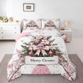 thumbnail image 1 of jejeloiu Chic Christmas Tree Bedding Comforter Set,Pink Cherry Blossom Twin Comforter Sets,Romantic Bow Knot Bedding Set For Princess,Super Cozy Room Decor Reversible,2 Pieces, 1 of 8
