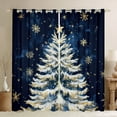 thumbnail image 1 of jejeloiu Chic Christmas Tree Black Out Curtains,Happy New Year Curtains Pack of 2 (42x63 Each),Merry Xmas Snowflake Bedroom Curtains For Children,Microfiber Bedroom Decor, 1 of 6