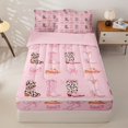 thumbnail image 1 of jejeloiu Chic Cow Cowboy Boot Zipper Twin Comforter Sets with Fitted Sheet and 2 Pillowcases Kids,Pink Cute Bow Zipper Bedding Set For Girls,Reversible,4-Piece, 1 of 7