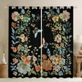thumbnail image 1 of jejeloiu Chic Flower Black Out Curtains,Colorful Floral Butterfly Curtains Pack of 2 (42x63 Each),Boho Bohemian Exotic Moth Bedroom Curtains For Adult,Breathable Home Decor, 1 of 6