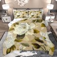 thumbnail image 1 of jejeloiu Chic Flower Floral Queen Comforter Set,Country Botanical Plant Bedding Sets,Yellow White Bedding Comforter Set For Adult,Breathable Home Decor Reversible,3-Piece, 1 of 8