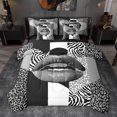 thumbnail image 1 of jejeloiu Chic Leopard Pattern 7-Piece Twin Bedding Sets,Black Gray White Bedding Comforter Set Cheetah Lover Reversible, 1 of 8