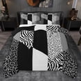 thumbnail image 1 of jejeloiu Chic Leopard Pattern Full Size Comforter Sets,Gray White Black Bedding Sets Cheetah Lover Reversible 3-Piece, 1 of 8
