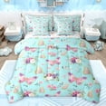 thumbnail image 1 of jejeloiu Chic Purple Butterfly 7-Piece Twin Bedding Sets,Retro Rustic Flowers Bedding Comforter Set,Cyan Pink Sheet Sets For Girls Kids,Ultra Soft Home Decor Reversible, 1 of 8
