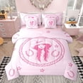 thumbnail image 1 of jejeloiu Chic Western Cowgirl 7-Piece Twin Bedding Sets,Pink Horseshoe Stars Bedding Comforter Set For Girls Kids Reversible, 1 of 8