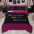 thumbnail image 1 of jejeloiu Chic Zebra Pattern Bedding Comforter Set,Abstract Geometric Lines Twin Comforter Sets,Hotpink Black Bedding Set For Kids,Ultra Soft Home Decor Reversible,2pcs, 1 of 8