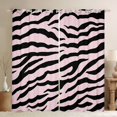 thumbnail image 1 of jejeloiu Chic Zebra Pattern Black Out Curtains,Geometric Striped Lines Curtains Pack of 2 (42x63 Each),Pink Black Bedroom Curtains For Kids,Breathable Home Decor, 1 of 6