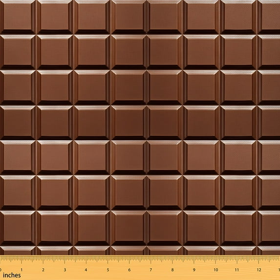 jejeloiu Chocolate Fabric by the Yard 5 Yards,Delicious Food Fabric for Sewing,Sweet Dessert Home Decor Fabric by the Yard For Child,Luxury Bedroom Decor