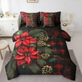 thumbnail image 1 of jejeloiu Christmas Flower Floral Twin Bedding Sets 7-Piece,Red Geometric Plaid Bedding Comforter Set,Rustic Farmhouse Cabin Sheet Sets For Men Women,Breathable Home Decor Reversible, 1 of 8