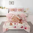 thumbnail image 1 of jejeloiu Christmas Gift Candy Full Size Comforter Sets,Xmas Tree Bedding Comforter Set,Happy New Year Bedding Sets For Girl Kids,Ultra Soft Bedroom Decoration Reversible,3-Piece, 1 of 8