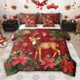 thumbnail image 1 of jejeloiu Christmas Reindeer 7pcs Bedding Comforter Set,Red Berry Xmas Flower Queen Bedding Sets,Happy New Year Queen Sheet Sets For Girl Teens,Super Cozy Room Decor Reversible, 1 of 8