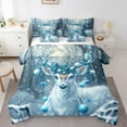 thumbnail image 1 of jejeloiu Christmas Reindeer Twin Bedding Sets 7-Piece,Dreamy Fairy Tale Bedding Comforter Set,Merry Xmas Sheet Sets,Lightweight Room Decor Reversible, 1 of 8