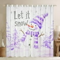 thumbnail image 1 of jejeloiu Christmas Snowmen Curtains Pack of 2 (42x84 Each),Purple White Curtains Blackout,Happy New Year Bedroom Curtains For Child,Ultra Soft Home Decor, 1 of 6