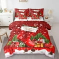 thumbnail image 1 of jejeloiu Christmas Stocking 7-Piece Bedding Comforter Set,Xmas Gifts King Bedding Sets,Happy New Year Bed Sheets For Kids,Microfiber Bedroom Decor Reversible, 1 of 8