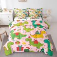 thumbnail image 1 of jejeloiu Christmas Theme Bedding Comforter Set 7 Pieces,Cute Animal Dinosaur Full Bedding Set,Xmas Gifts Tree Fitted Sheet Flat Sheet For Children,Microfiber Bedroom Decor Reversible, 1 of 8