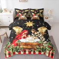 thumbnail image 1 of jejeloiu Christmas Theme Twin Bedding Sets 7-Piece,Galaxy Starry Night Bedding Comforter Set,Red Geometric Grid Sheet Sets For Child,Microfiber Bedroom Decor Reversible, 1 of 8