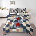 thumbnail image 1 of jejeloiu Christmas Tree Silhouette Queen Comforter Set,Patchwork Geometric Plaid Bedding Sets,Vintage Red Stars Bedding Comforter Set For Boys Kids,Super Cozy Room Decor Reversible,3pcs, 1 of 7