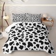 thumbnail image 1 of jejeloiu Classic Black White Cow Print Twin Quilt Set Kids,Neutral Animal Print Twin Coverlet Set For Boy,2-Piece, 1 of 7