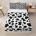 thumbnail image 1 of jejeloiu Classic Black White Cow Print Zipper Full Size Comforter Sets with Fitted Sheet and 2 Pillowcases Kids,Neutral Animal Print Zipper Bedding Set For Boy,Reversible,4-Piece, 1 of 7