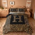 thumbnail image 1 of Catabedysis Classic Leopard Pattern Queen Comforter Set For Girls,Fashion Cheetah Print Initial Comforter Sets Queen,Black Reversible,3 Pieces,1 Comforter and 2 Pillowcases, 1 of 7