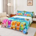 thumbnail image 1 of jejeloiu Colorful Beach Slipper Bed Sheets,Summer Ocean Holiday King Sheets,Cute Shell Starfish Sheet Set For Children,Luxury Bedroom Decor,4-Piece, 1 of 7