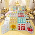 thumbnail image 1 of jejeloiu Colorful Bowtie Cute Daisy Queen Comforter Set,Kawaii Cherry Strawberry Bedding Comforter Set For Girls Teens Reversible 3-Piece, 1 of 8